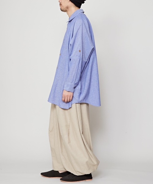 チャイハネ(チャイハネ)の「【チャイハネ】プレカラMEN'Sシャツ(シャツ/ブラウス・メンズ・ホワイト/ブルー・FREE)」の5枚目の写真