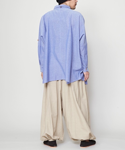 チャイハネ(チャイハネ)の「【チャイハネ】プレカラMEN'Sシャツ(シャツ/ブラウス・メンズ・ホワイト/ブルー・FREE)」の4枚目の写真