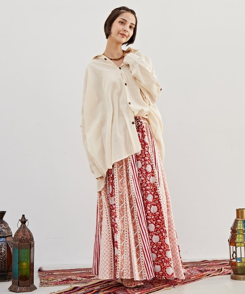 チャイハネ(チャイハネ)の「【チャイハネ】プレカラMEN'Sシャツ(シャツ/ブラウス・メンズ・ホワイト/ブルー・FREE)」の7枚目の写真