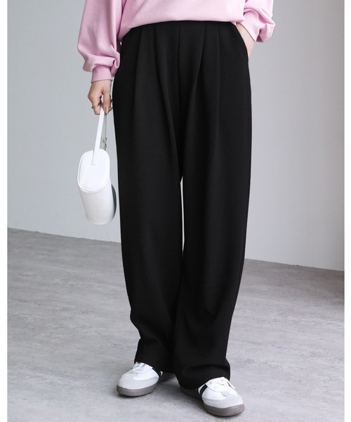 セール】カットジョーゼットタックパンツ（スラックス）｜reca（レカ