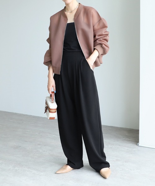 セール】カットジョーゼットタックパンツ（スラックス）｜reca（レカ