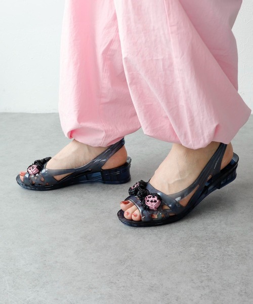 Three Four Time（ｽﾘｰﾌｫｰﾀｲﾑ）の「【Casselini】クリアサンダル（サンダル・レディース・パープル/ブラック/クリア・24.5/23.5）」の2枚目の写真