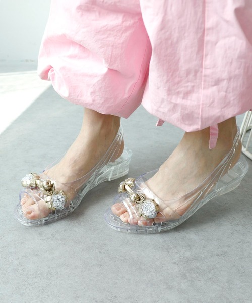 Three Four Time（ｽﾘｰﾌｫｰﾀｲﾑ）の「【Casselini】クリアサンダル（サンダル・レディース・パープル/ブラック/クリア・24.5/23.5）」の9枚目の写真