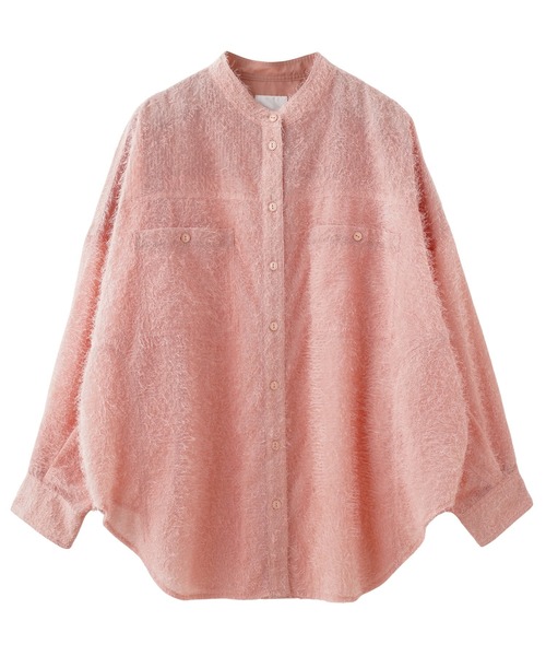 ROSE BUD(ローズバッド)の「(GENE HEAVENS)FRINGE SHEER RELAX SHIRT(シャツ/ブラウス・レディース・ブラック/ホワイト/ピンク・ONE SIZE)」の8枚目の写真