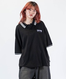 【at】〔THRASHER/スラッシャー〕S/S POLO SHIRT ワンポイントロゴ BIG ポロシャツ