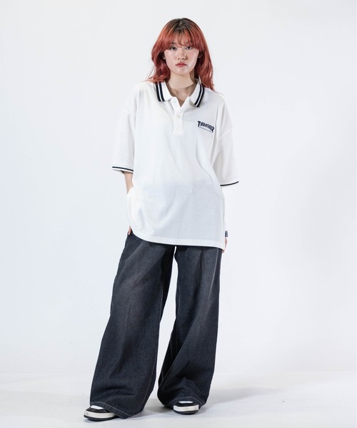 THRASHER(スラッシャー)の「【at】〔THRASHER/スラッシャー〕S/S POLO SHIRT ワンポイントロゴ BIG ポロシャツ(ポロシャツ・メンズ・ネイビー/ホワイト/ブラック・MEDIUM/LARGE)」の9枚目の写真