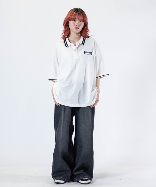THRASHER(スラッシャー)の「【at】〔THRASHER/スラッシャー〕S/S POLO SHIRT ワンポイントロゴ BIG ポロシャツ(ポロシャツ・メンズ・ネイビー/ホワイト/ブラック・MEDIUM/LARGE)」の10枚目の写真