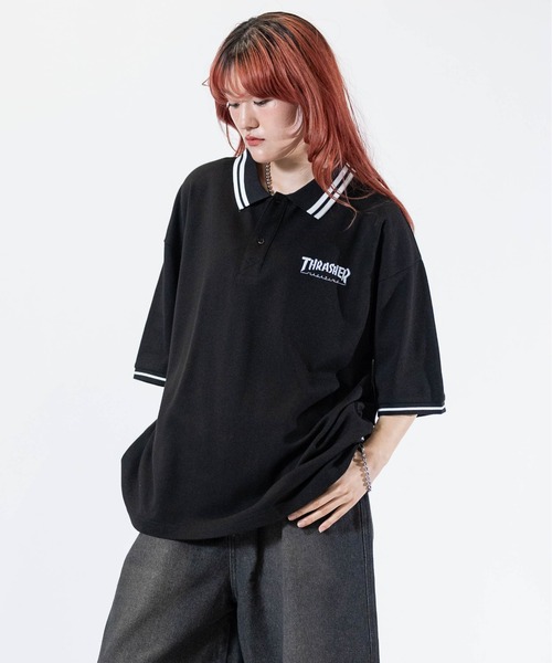 THRASHER(スラッシャー)の「【at】〔THRASHER/スラッシャー〕S/S POLO SHIRT ワンポイントロゴ BIG ポロシャツ(ポロシャツ・メンズ・ネイビー/ホワイト/ブラック・MEDIUM/LARGE)」の21枚目の写真