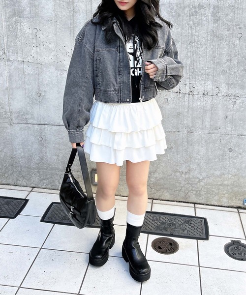 INGNI（イング）の「クロップドデニムジップジャケット（デニムジャケット・レディース・ブルー系1/ブルー系その他/ブラック系その他3・M）」の14枚目の写真