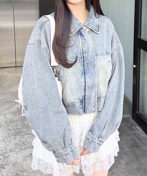 INGNI（イング）の「クロップドデニムジップジャケット（デニムジャケット・レディース・ブルー系1/ブルー系その他/ブラック系その他3・M）」の16枚目の写真