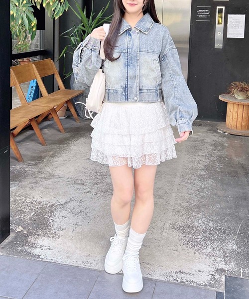 INGNI（イング）の「クロップドデニムジップジャケット（デニムジャケット・レディース・ブルー系1/ブルー系その他/ブラック系その他3・M）」の19枚目の写真