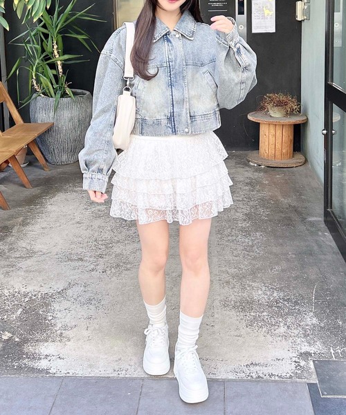 INGNI（イング）の「クロップドデニムジップジャケット（デニムジャケット・レディース・ブルー系1/ブルー系その他/ブラック系その他3・M）」の20枚目の写真