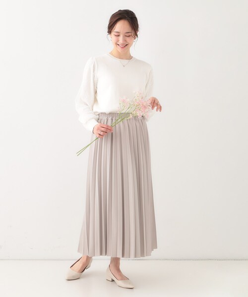 DRESKIP(ドレスキップ)の「【S-LL】1枚で華やかになる お袖レースドッキングニット(ニット/セーター・レディース・オフホワイト/グレー/ブラック/イエロー系その他・02/03/04/01)」の7枚目の写真