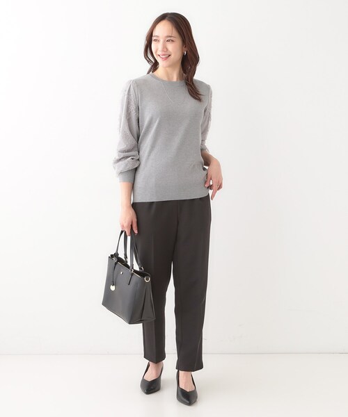 DRESKIP(ドレスキップ)の「【S-LL】1枚で華やかになる お袖レースドッキングニット(ニット/セーター・レディース・オフホワイト/グレー/ブラック/イエロー系その他・02/03/04/01)」の15枚目の写真