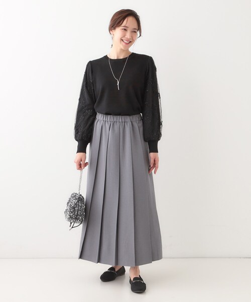 DRESKIP(ドレスキップ)の「【S-LL】1枚で華やかになる お袖レースドッキングニット(ニット/セーター・レディース・オフホワイト/グレー/ブラック/イエロー系その他・02/03/04/01)」の19枚目の写真