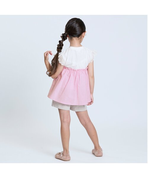 ♡familiar半袖トップス2枚セット♡ 千鳥柄ツイードセットアップフロントジッパーミニキャバドレス