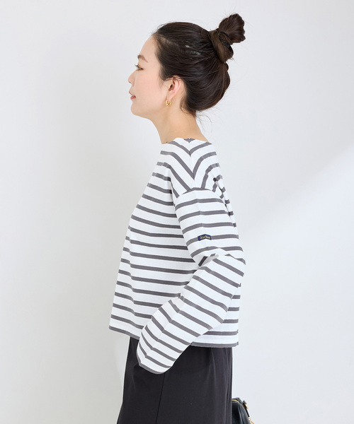 Le Minor(ルミノア)の「LE MINOR/ルミノア ボーダーロンTEE(Tシャツ/カットソー・レディース・ブルー/イエロー/ピンク/チャコールグレー・FREE)」の9枚目の写真