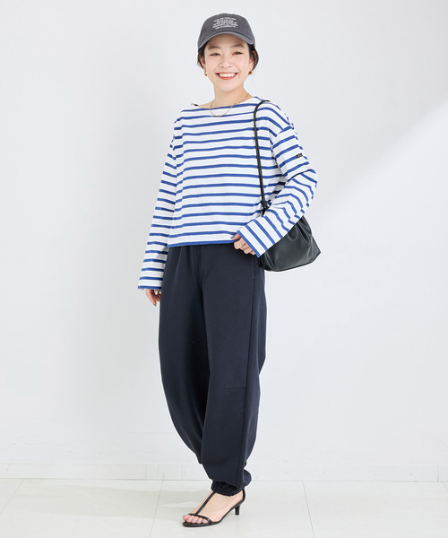Le Minor(ルミノア)の「LE MINOR/ルミノア ボーダーロンTEE(Tシャツ/カットソー・レディース・ブルー/イエロー/ピンク/チャコールグレー・FREE)」の13枚目の写真