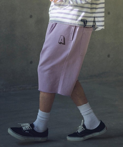 ADAM PATEK(アダムパテック)の「mp13327-pigment dyeing sarouel short pants サルエルショートパンツ(その他パンツ・メンズ・ブラック/パープル・2/1)」の3枚目の写真