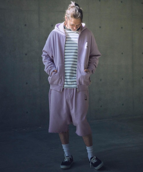 ADAM PATEK(アダムパテック)の「mp13327-pigment dyeing sarouel short pants サルエルショートパンツ(その他パンツ・メンズ・ブラック/パープル・2/1)」の8枚目の写真