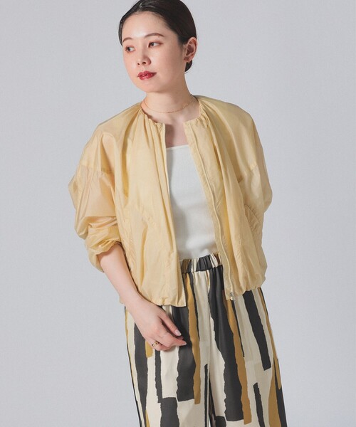 【新品・未使用】 デミルクス ビームス フロントジップギャザーブルゾン Demi-Luxe BEAMS - Demi-Luxe BEAMS / フロント ジップ ギャザー