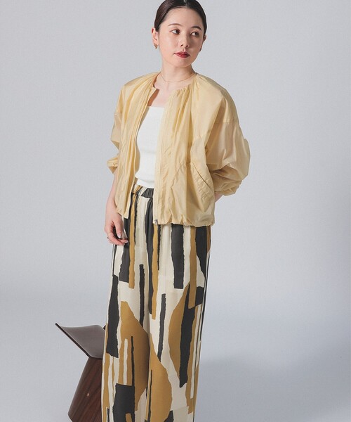 【新品・未使用】 デミルクス ビームス フロントジップギャザーブルゾン Demi-Luxe BEAMS - Demi-Luxe BEAMS / フロント ジップ ギャザー