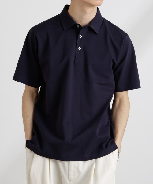 NANO universe（ナノユニバース）の「アンチスメル 鹿の子ポロ 半袖（ポロシャツ・メンズ・ネイビー/ホワイト/グリーン/ブラック・S/M/L/XL）」の4枚目の写真