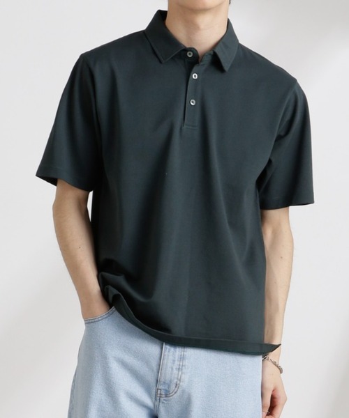 NANO universe（ナノユニバース）の「アンチスメル 鹿の子ポロ 半袖（ポロシャツ・メンズ・ネイビー/ホワイト/グリーン/ブラック・S/M/L/XL）」の3枚目の写真