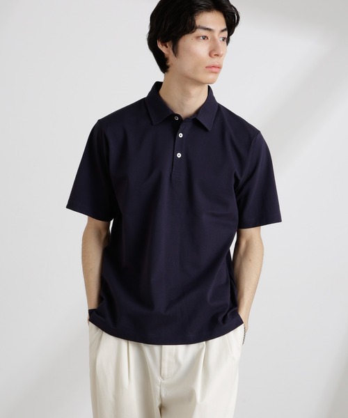 NANO universe（ナノユニバース）の「アンチスメル 鹿の子ポロ 半袖（ポロシャツ・メンズ・ネイビー/ホワイト/グリーン/ブラック・S/M/L/XL）」の18枚目の写真