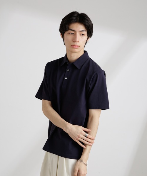 NANO universe（ナノユニバース）の「アンチスメル 鹿の子ポロ 半袖（ポロシャツ・メンズ・ネイビー/ホワイト/グリーン/ブラック・S/M/L/XL）」の19枚目の写真