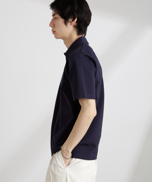 NANO universe（ナノユニバース）の「アンチスメル 鹿の子ポロ 半袖（ポロシャツ・メンズ・ネイビー/ホワイト/グリーン/ブラック・S/M/L/XL）」の21枚目の写真