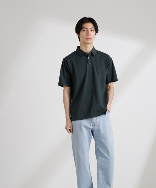 NANO universe（ナノユニバース）の「アンチスメル 鹿の子ポロ 半袖（ポロシャツ・メンズ・ネイビー/ホワイト/グリーン/ブラック・S/M/L/XL）」の14枚目の写真