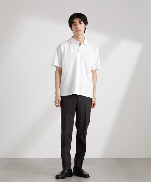 NANO universe（ナノユニバース）の「アンチスメル 鹿の子ポロ 半袖（ポロシャツ・メンズ・ネイビー/ホワイト/グリーン/ブラック・S/M/L/XL）」の9枚目の写真