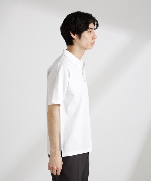 NANO universe（ナノユニバース）の「アンチスメル 鹿の子ポロ 半袖（ポロシャツ・メンズ・ネイビー/ホワイト/グリーン/ブラック・S/M/L/XL）」の6枚目の写真