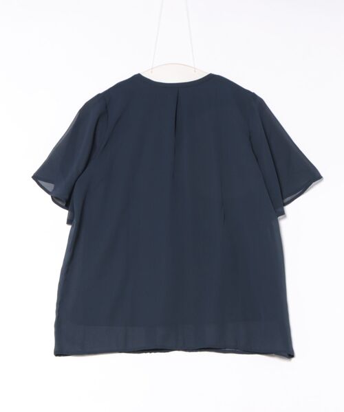 alotta(アロッタ)の「≪裏地付き≫ピンタックパールボタンデザインブラウス(シャツ/ブラウス・レディース・ネイビー/ブラック×ホワイト/ブルーパープル/ホワイト・3L/LL/L/M)」の10枚目の写真