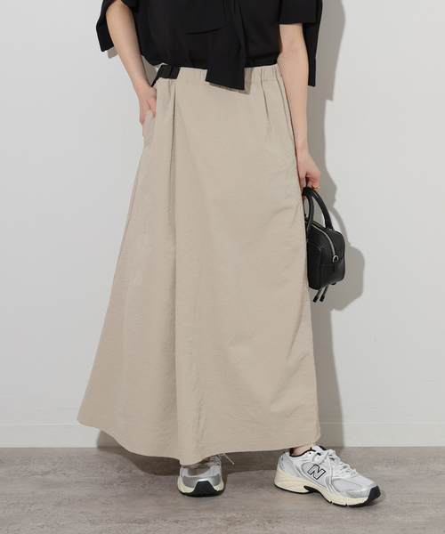 THOUSAND MILE(サウザンドマイル)の「別注【THOUSAND MILE/サウザンドマイル】シアサッカー WEAVE ADJUST スカート(スカート・レディース・ベージュ/ブラック/カーキ・FREE)」の3枚目の写真