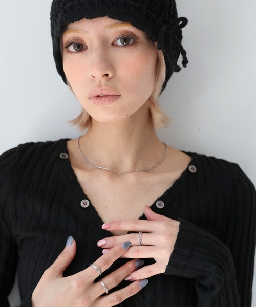 Ulysses(ユリシス)の「ワイドリブVネックカットソー(Tシャツ/カットソー・レディース・ブラック/グレー・S/M)」の5枚目の写真