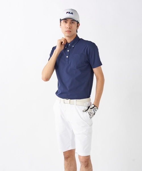 FILA GOLF セットアップ 半袖 ポロシャツ 半ズボン セール】【FILA GOLF/フィラゴルフ】半袖ボタンダウンシャツ