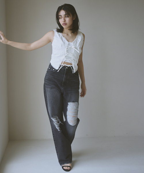 GLOWNY/グロウニー GARDEN SLEEVELESS TOP 手洗い可能（シャツ