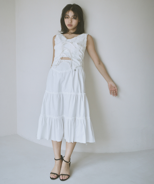 U by SPICK&SPAN(ユーバイスピックアンドスパン)の「GLOWNY/グロウニー GARDEN SLEEVELESS TOP 手洗い可能(シャツ/ブラウス・レディース・ホワイト・FREE)」の15枚目の写真