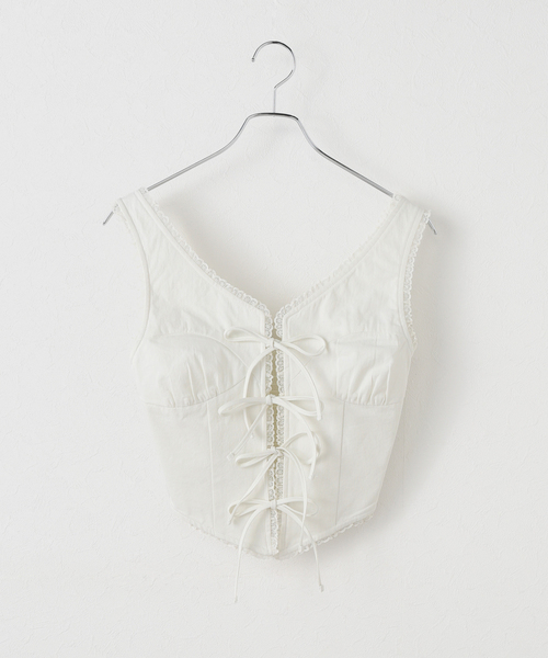 U by SPICK&SPAN(ユーバイスピックアンドスパン)の「GLOWNY/グロウニー GARDEN SLEEVELESS TOP 手洗い可能(シャツ/ブラウス・レディース・ホワイト・FREE)」の13枚目の写真