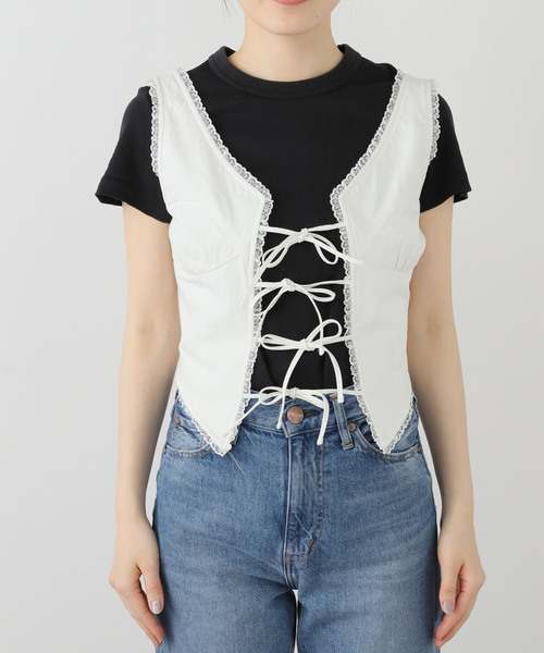 U by SPICK&SPAN(ユーバイスピックアンドスパン)の「GLOWNY/グロウニー GARDEN SLEEVELESS TOP 手洗い可能(シャツ/ブラウス・レディース・ホワイト・FREE)」の5枚目の写真
