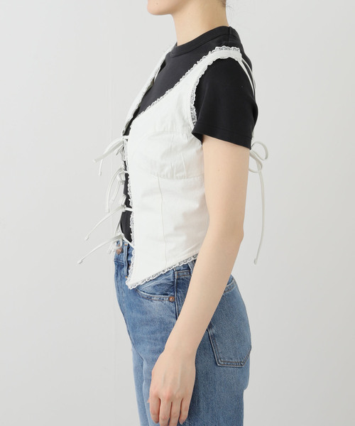 U by SPICK&SPAN(ユーバイスピックアンドスパン)の「GLOWNY/グロウニー GARDEN SLEEVELESS TOP 手洗い可能(シャツ/ブラウス・レディース・ホワイト・FREE)」の4枚目の写真