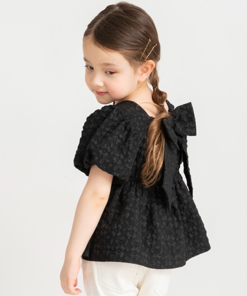 BRANSHES（ブランシェス）の「【プチレディ】バックリボンブラウス（シャツ/ブラウス・キッズ・ブラック/アイボリー・110/140/100/120/150/130）」の14枚目の写真