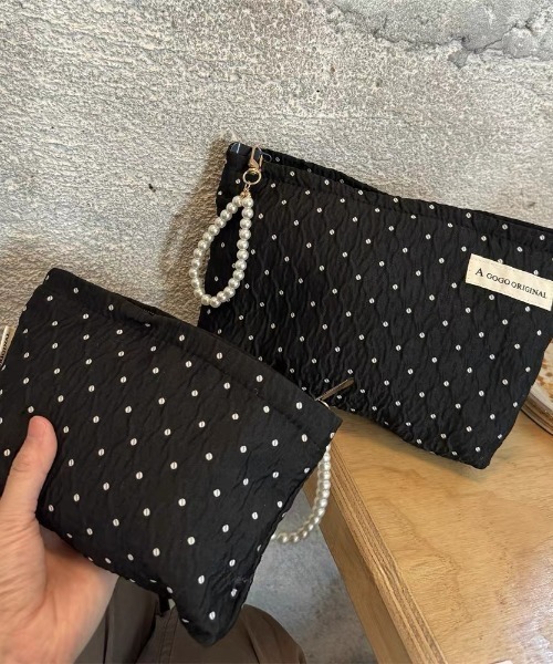 ♡♡M♡♡様☆ ポーチバッグ他5点 パールチャーム付きドットポーチ(S)（ポーチ）｜E&C closet
