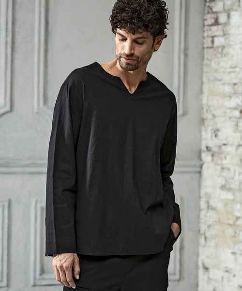 C DIEM（カルペディエム）の「C DIEM(カルペディエム)キーネックロングスリーブTシャツ 長袖Tシャツ (通気性 / 速乾性)（Tシャツ/カットソー・メンズ・ブラック/チャコールグレー/ホワイト・L/XL/S/M）」の21枚目の写真