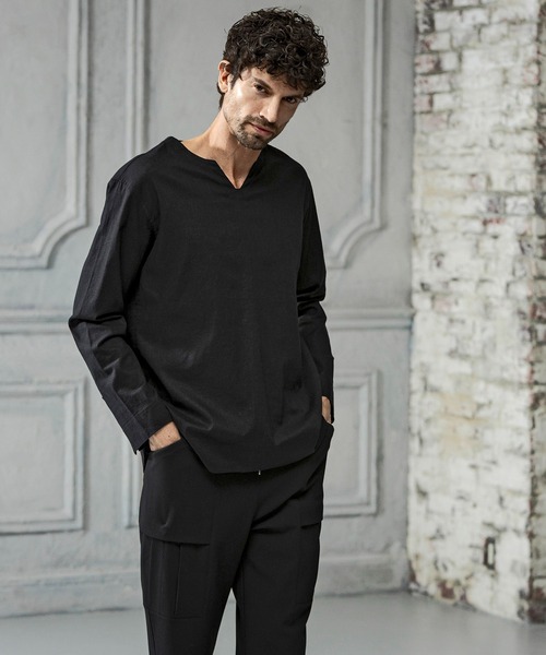 C DIEM（カルペディエム）の「C DIEM(カルペディエム)キーネックロングスリーブTシャツ 長袖Tシャツ (通気性 / 速乾性)（Tシャツ/カットソー・メンズ・ブラック/チャコールグレー/ホワイト・L/XL/S/M）」の17枚目の写真