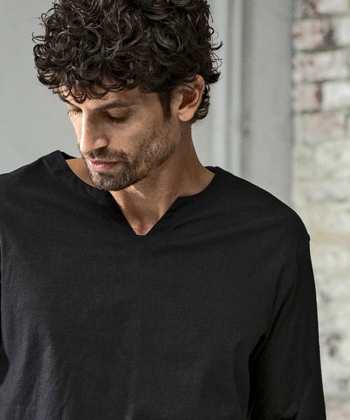 C DIEM（カルペディエム）の「C DIEM(カルペディエム)キーネックロングスリーブTシャツ 長袖Tシャツ (通気性 / 速乾性)（Tシャツ/カットソー・メンズ・ブラック/チャコールグレー/ホワイト・L/XL/S/M）」の16枚目の写真