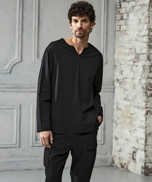 C DIEM（カルペディエム）の「C DIEM(カルペディエム)キーネックロングスリーブTシャツ 長袖Tシャツ (通気性 / 速乾性)（Tシャツ/カットソー・メンズ・ブラック/チャコールグレー/ホワイト・L/XL/S/M）」の20枚目の写真