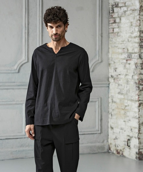 C DIEM（カルペディエム）の「C DIEM(カルペディエム)キーネックロングスリーブTシャツ 長袖Tシャツ (通気性 / 速乾性)（Tシャツ/カットソー・メンズ・ブラック/チャコールグレー/ホワイト・L/XL/S/M）」の19枚目の写真